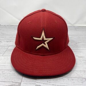 New Era Houston Astros‎ 59FIFTY Fitted Hat Red Size 7 3/8 MLB Baseball
